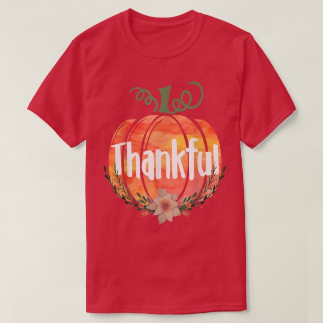 Niedlicher, dankbarer Herbstkürbis Erntedank T-Shirt (Design vorne)
