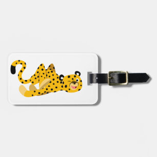 Niedlicher Dashing Cartoon Cheetah Gepäckmarke Gepäckanhänger