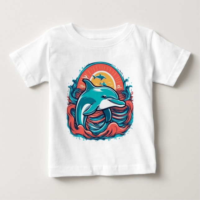 Niedlicher Delphin Baby T-shirt (Vorderseite)