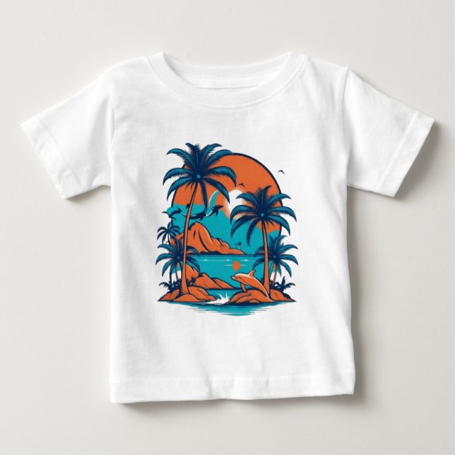Niedlicher Delphin Baby T-shirt (Vorderseite)