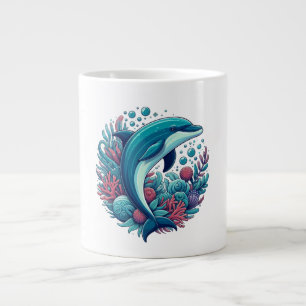 Niedlicher Delphin, Küstendelphin/Seeschifffahrt Jumbo-Tasse