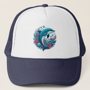 Niedlicher Delphin, Küstendelphin/Seeschifffahrt Truckerkappe