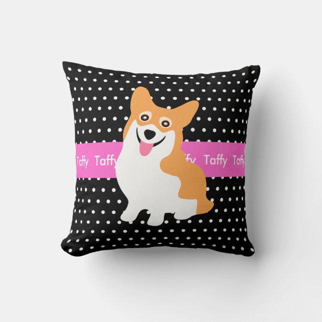 Niedlicher der Name Waliserpembroke-Corgi Ihr Kissen (Vorderseite)