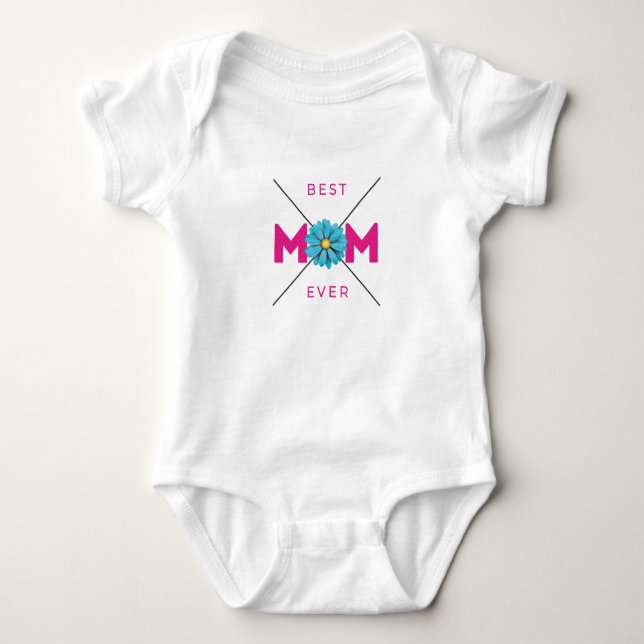 Niedlicher Design Text Beste Mama für alle Zeiten Baby Strampler (Vorderseite)