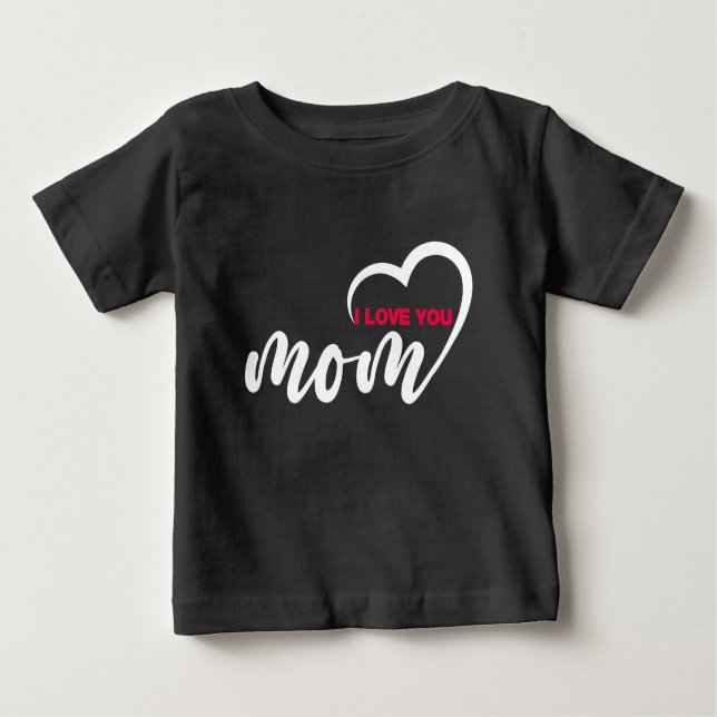 Niedlicher Design Text I Liebe Mama mit Herz Baby T-shirt (Vorderseite)