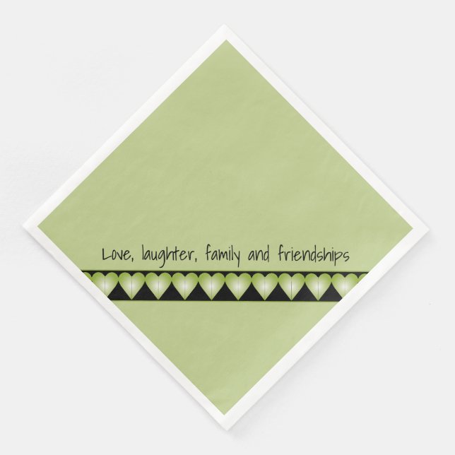 Niedlicher Designer für grün und schwarz Serviette (Ecke)