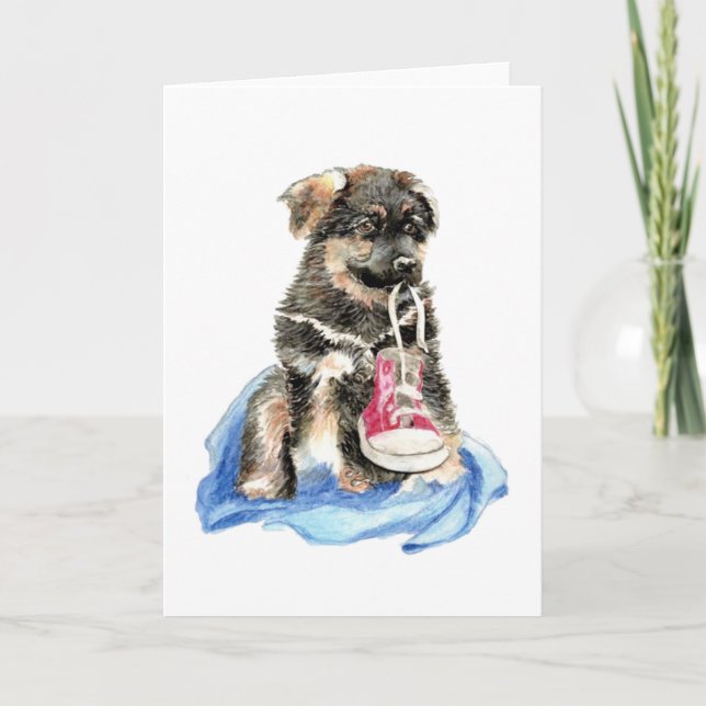 Niedlicher deutscher Hirtenpup, Hund, Heimtier Karte (Vorderseite)