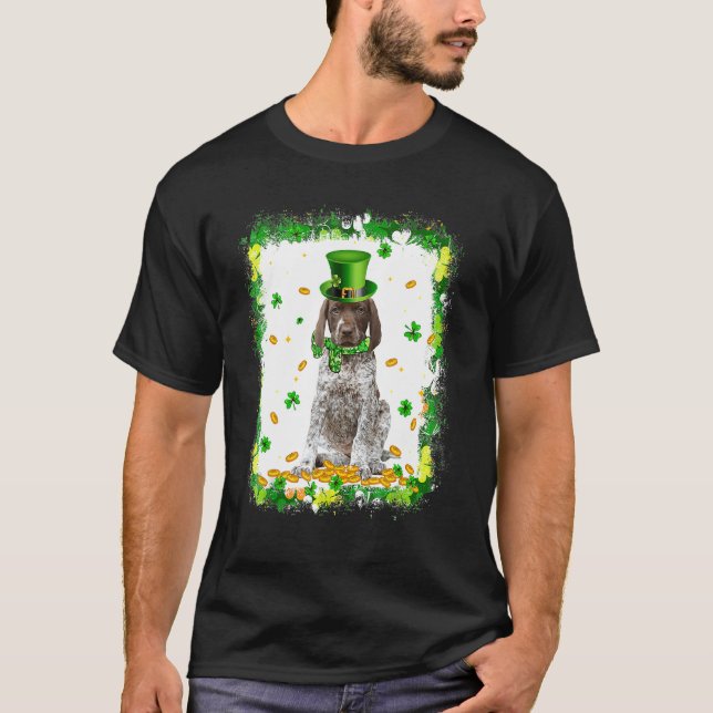 Niedlicher deutscher Kurzläufer Dog St Patricks Da T-Shirt (Vorderseite)