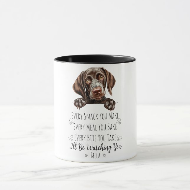Niedlicher deutscher Pointer Dog Funny Custom Tasse (Zentrum)