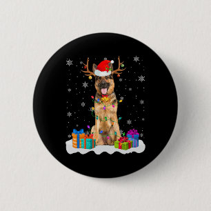 Niedlicher deutscher Schäferhund Dog Christmas Lig Button