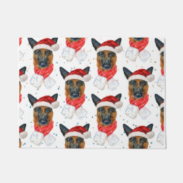 Niedlicher deutscher Schäferhund Weihnachtsmuster Fußmatte