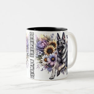 Niedlicher deutscher Schäferhund Zweifarbige Tasse
