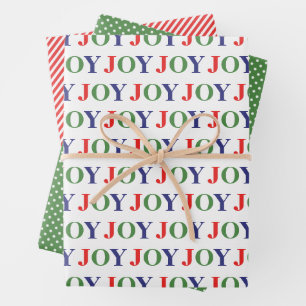 Niedlicher Dezember Winterurlaub Saison Joy Wordar Geschenkpapier Set