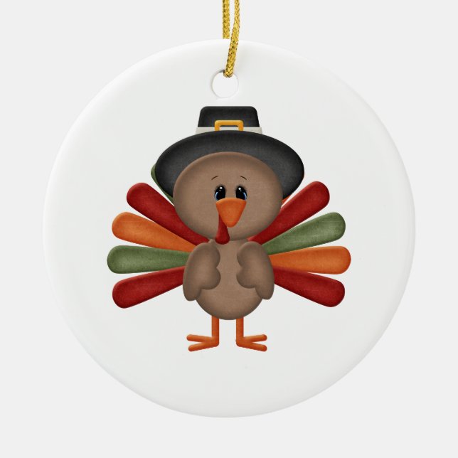 Niedlicher die Türkei-Erntedank (kundengerecht) Keramik Ornament (Vorne)