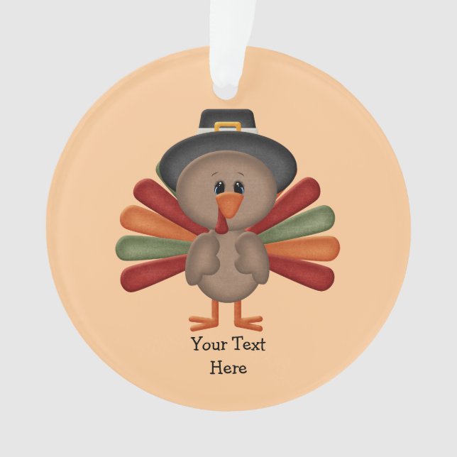 Niedlicher die Türkei-Erntedank (kundengerecht) Ornament (Vorderseite)