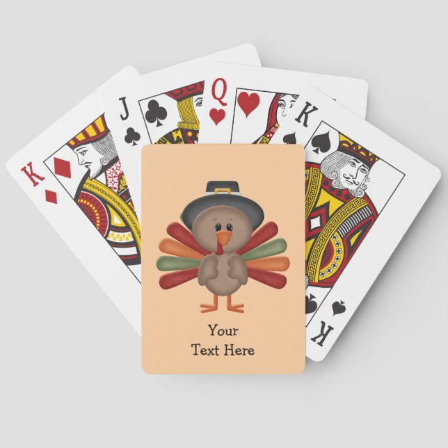 Niedlicher die Türkei-Erntedank (kundengerecht) Spielkarten (Rückseite)