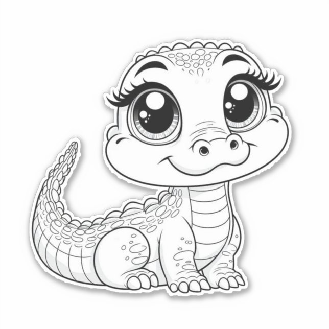 Niedlicher Dino Vinyl Aufkleber (Vorderseite)