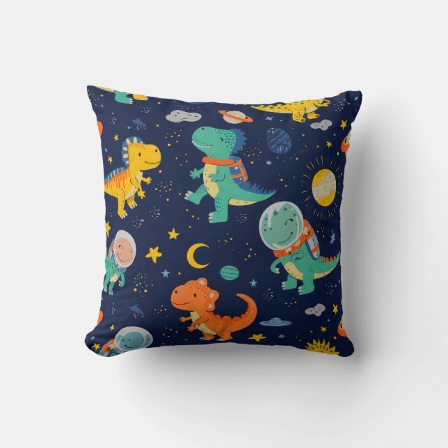 Niedlicher Dinosaur Astronautenkinder Junge Kissen (Vorderseite)