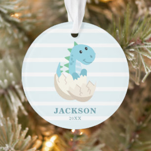 Niedlicher Dinosaur Baby Boy Personalisierte Weihn Ornament