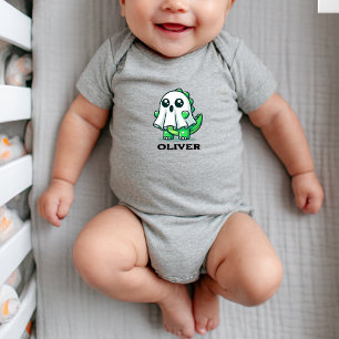 Niedlicher Dinosaur Ghost Halloween Baby Boy Strampler