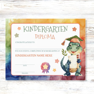 Niedlicher Dinosaur Kindergarten Diplom