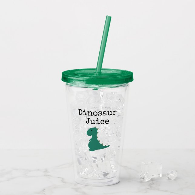 Niedlicher Dinosaurier Acryltrinkbecher (Rückseite Ice)