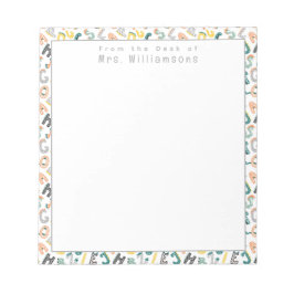 Niedlicher Dinosaurier Alphabet - Vom Schreibtisch Notizblock