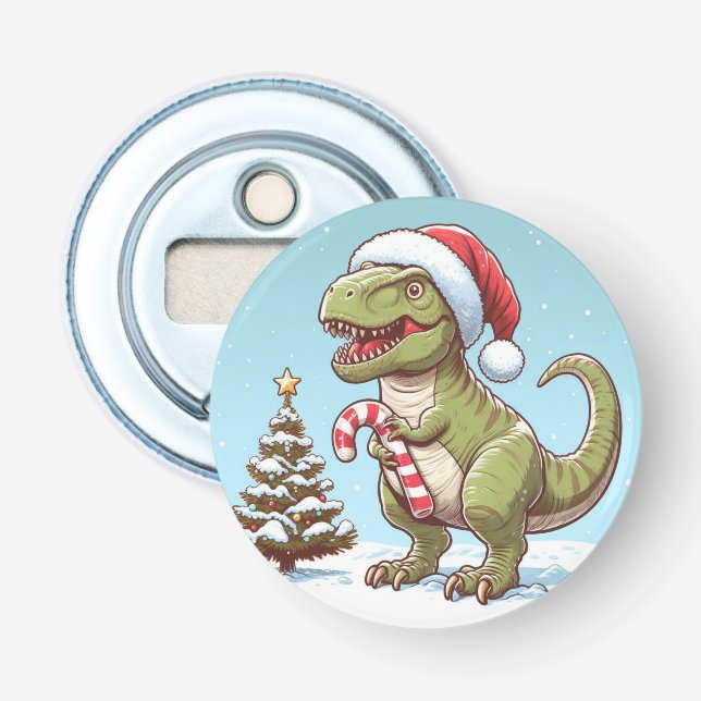 Niedlicher Dinosaurier aus Zuckerrohr Flaschenöffner (Vorderseite)