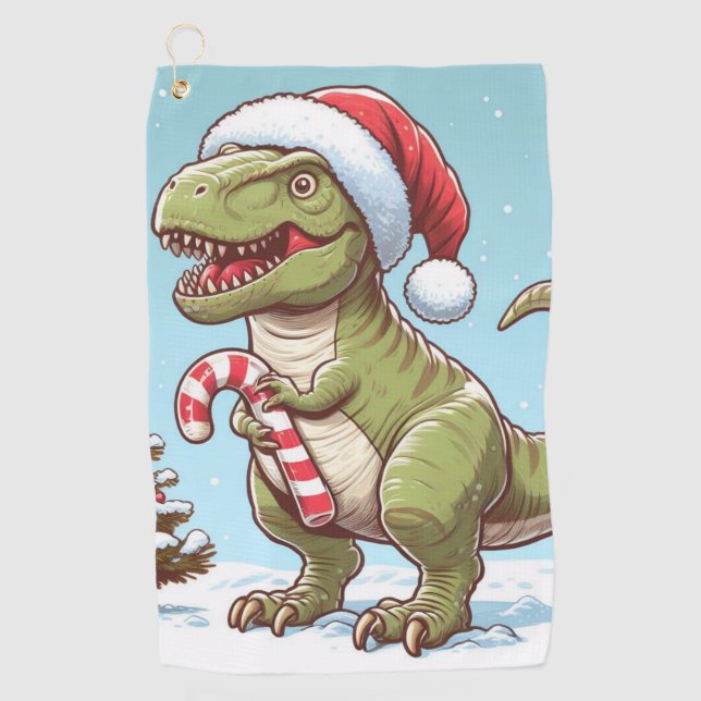 Niedlicher Dinosaurier aus Zuckerrohr Golfhandtuch (Vorderseite)