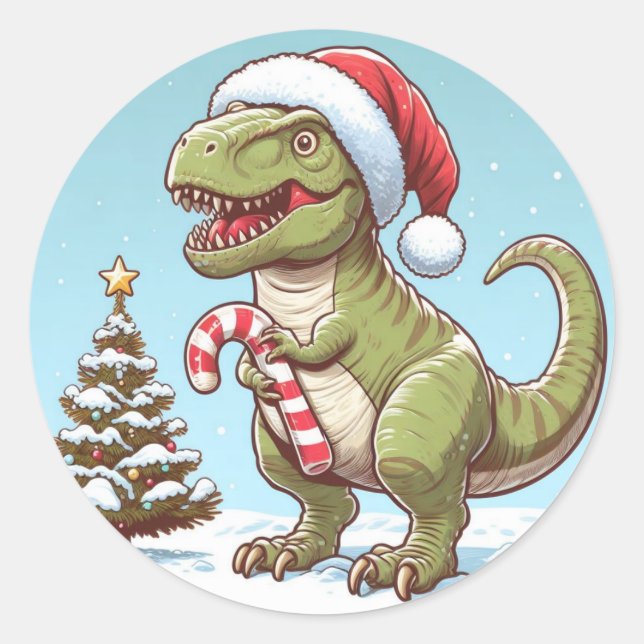 Niedlicher Dinosaurier aus Zuckerrohr Runder Aufkleber (Vorderseite)