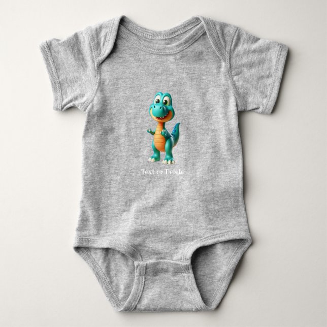Niedlicher Dinosaurier Baby Bodysuit Strampler (Vorderseite)