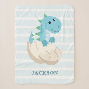 Niedlicher Dinosaurier-Baby-Junge personalisiert Sherpadecke