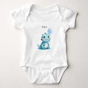 Niedlicher Dinosaurier brüllt Junge Happy Geburtst Baby Strampler