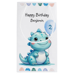 Niedlicher Dinosaurier brüllt Junge Happy Geburtst Kleine Geschenktüte