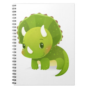 niedlicher Dinosaurier-Cartoon des grünen Babys Notizblock