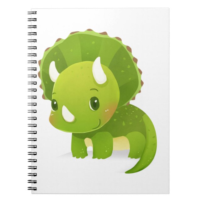 niedlicher Dinosaurier-Cartoon des grünen Babys Notizblock (Vorderseite)