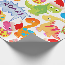 Niedlicher Dinosaurier Cartoon Geschenkpapier