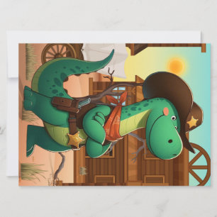 Niedlicher Dinosaurier/Cowboy Feiertagskarte