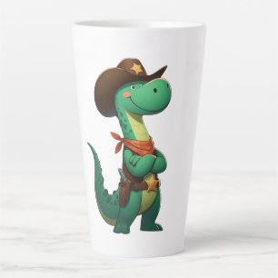 Niedlicher Dinosaurier/Cowboy Milchtasse