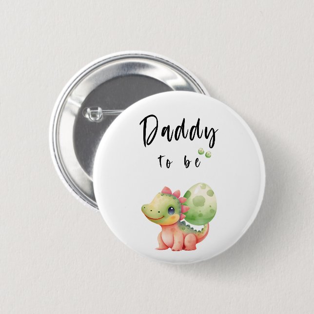 Niedlicher Dinosaurier Daddy-to-be Button (Vorne & Hinten)
