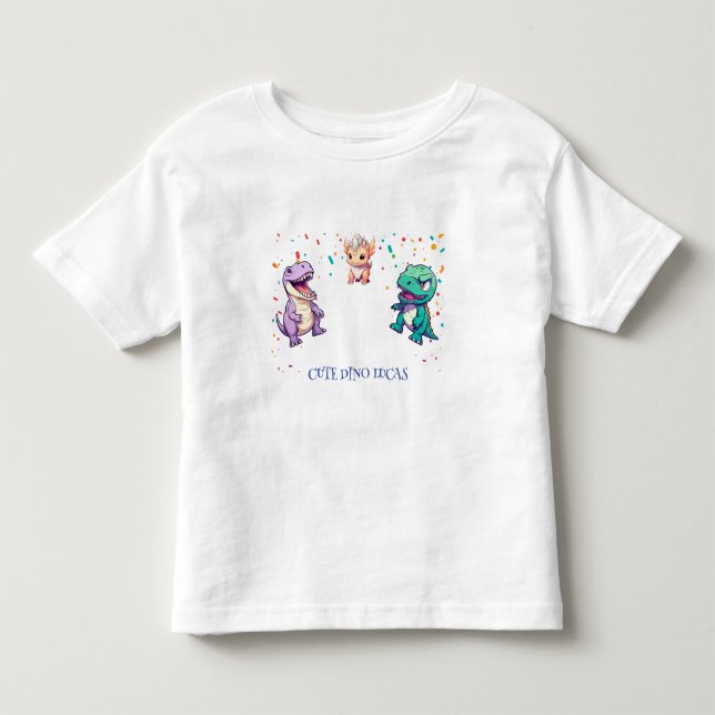 Niedlicher Dinosaurier Dschungel Schule Kindergebu Kleinkind T-shirt (Vorderseite)