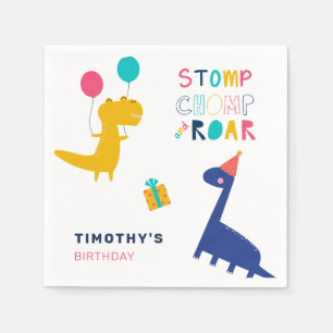 Niedlicher Dinosaurier Geburtstag Danke für Stompi Serviette