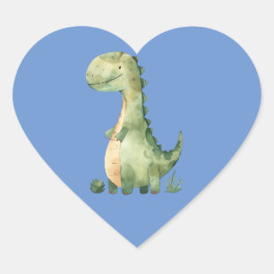 Niedlicher Dinosaurier Herz-Aufkleber