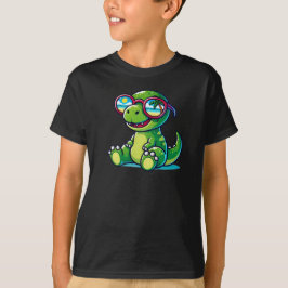 Niedlicher Dinosaurier in Sonnenbrille Kinderkind T-Shirt