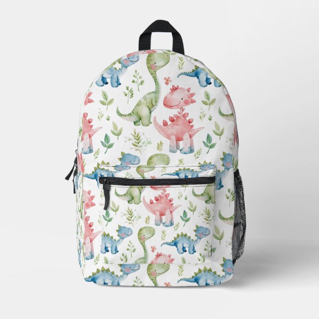 Niedlicher Dinosaurier-Kindergeburtstag Bedruckter Rucksack (Vorderseite)