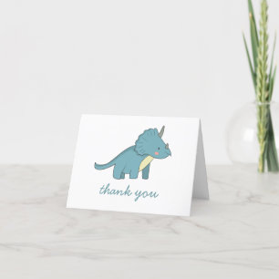 Niedlicher Dinosaurier-Kindergeburtstag Tricerat Dankeskarte