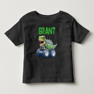 Niedlicher Dinosaurier-Monster-LKW personalisiert  Kleinkind T-shirt