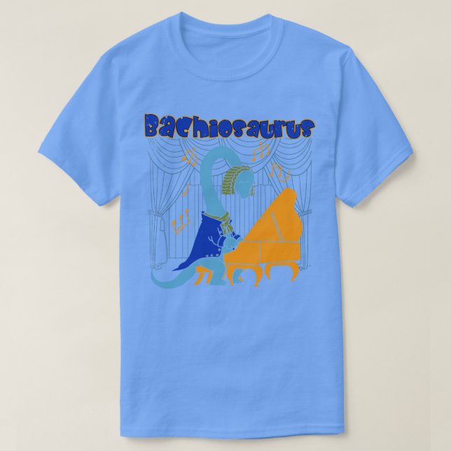 Niedlicher Dinosaurier Musiker Komponist Bach Brac T-Shirt (Design vorne)