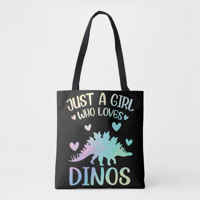 Niedlicher Dinosaurier nur ein Mädchen, das Dinos  Tasche (Vorderseite)
