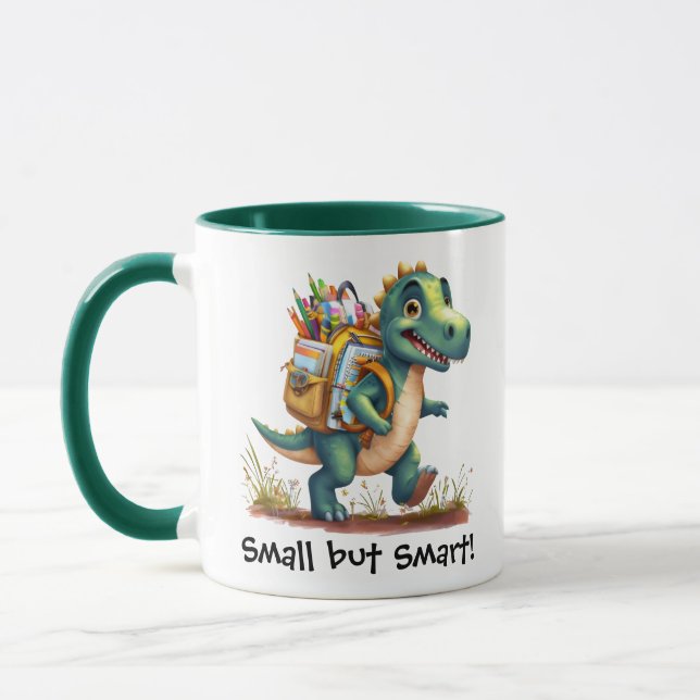 Niedlicher Dinosaurier Schulsticker - "Klein aber  Tasse (Links)